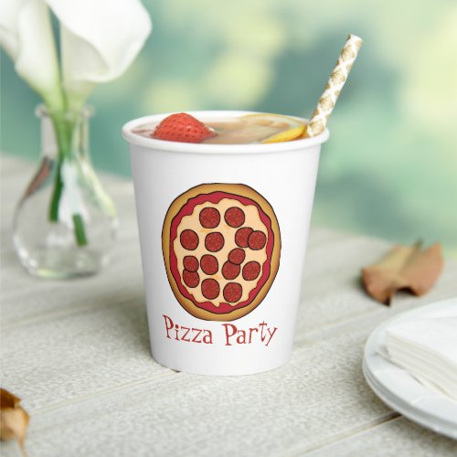 Pizza Party Paper Cups