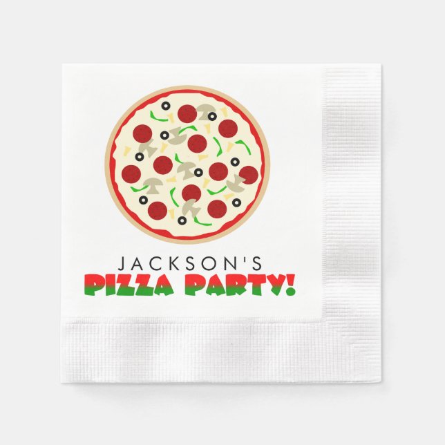 Pizza Party Paper Napkins (Front)