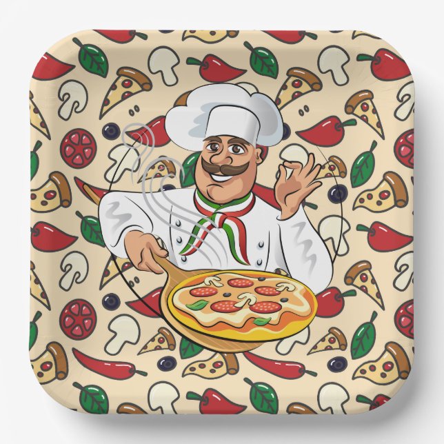 Pizza Party  Paper Plates (Front)