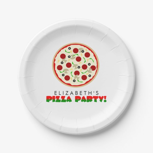 Pizza Party Paper Plates (Front)