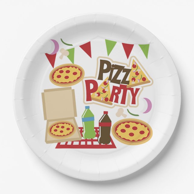 Pizza Party Paper Plates (Front)