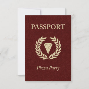 pizza party passport invitation