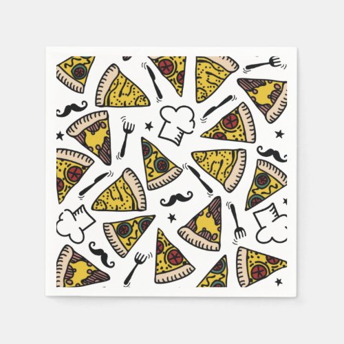 Pizza Party Pattern Plate Napkins