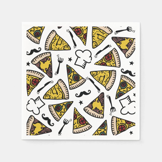 Pizza Party Pattern Plate Napkins (Front)