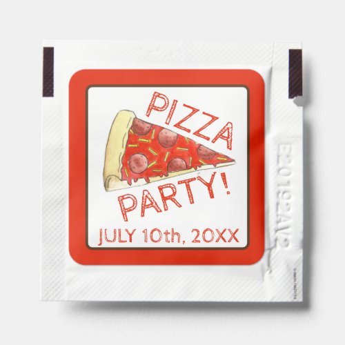 PIZZA PARTY Pepperoni Cheese Pie Slice Pizzeria Hand Sanitizer Packet