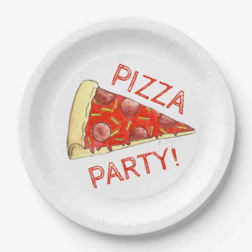 PIZZA PARTY Pepperoni Cheese Pie Slice Pizzeria Paper Plates