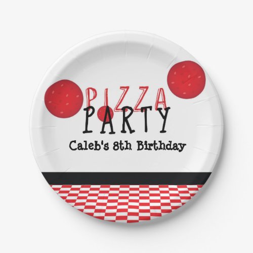 Pizza Party Pepperoni Custom Birthday Party Plates