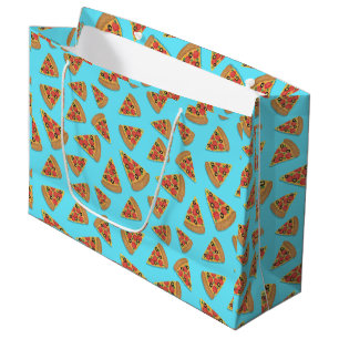 Pizza Party Pepperoni Novelty Blue Large Gift Bag