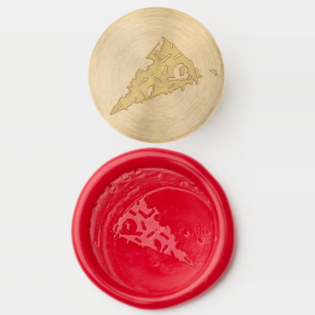 Pizza Party Pepperoni Pie Slice Pizzeria Foodie Wax Seal Stamp (Stamped)