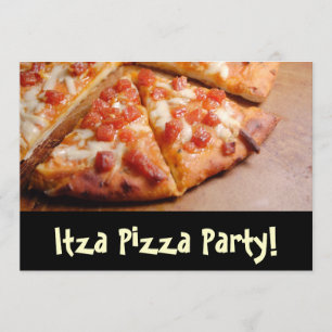 Pizza Party Personalized Card Invitation