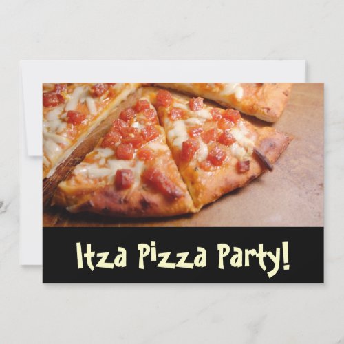 Pizza Party Personalized Card Invitation