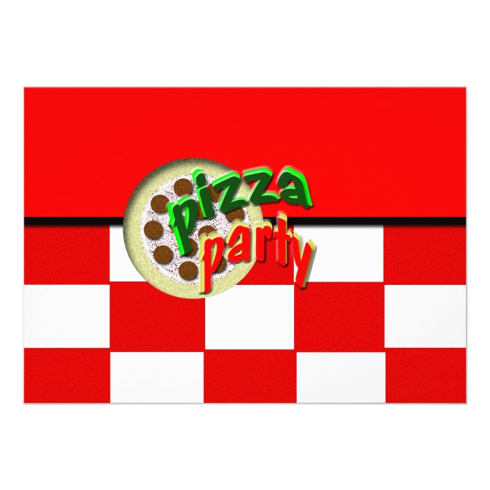 Pizza Party Personalized Invites