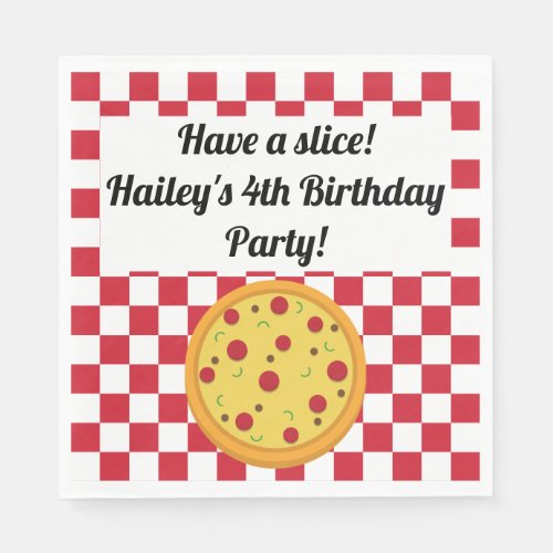 Pizza Party Personalized Napkins