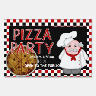 Pizza Party -Personalized Sign, small Yard Sign