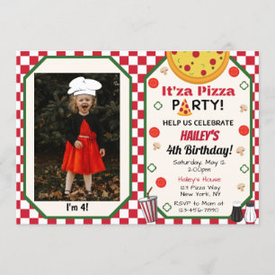 Pizza Party Photo Invitation