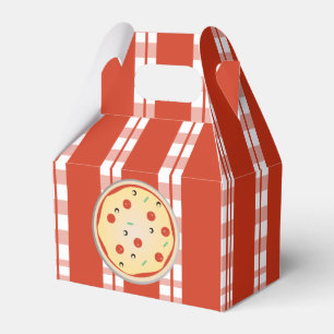 Pizza Party Pie Mix Pizza Plaid Stripes Favor Boxes