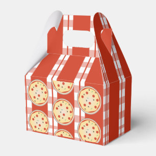 Pizza Party Pie Mix Pizza Plaid Stripes Favor Boxes