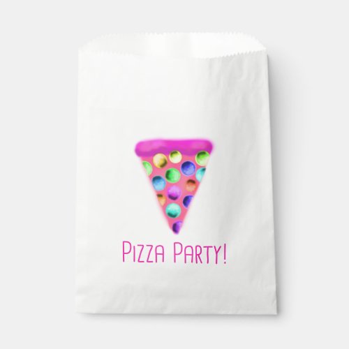 Pizza Party Pink Favor Bag