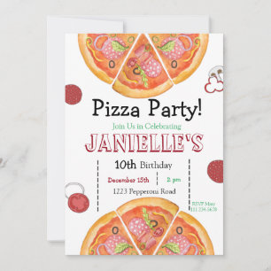 Pizza Party, Pizza Birthday, Slice of Fun Invitation