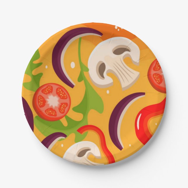 pizza party pizza dinner picnic paper plates (Front)