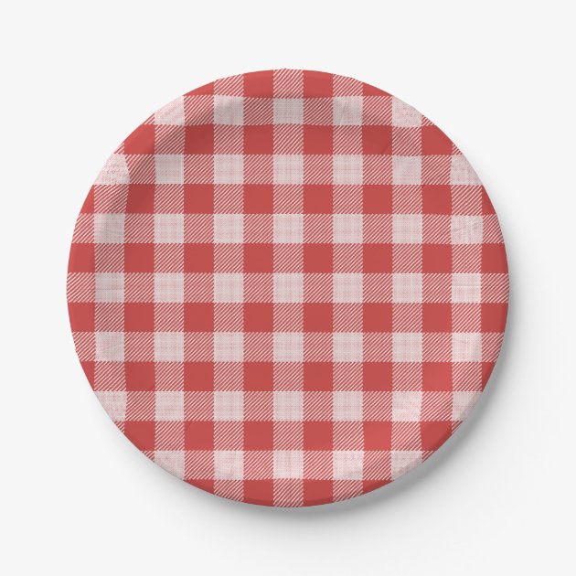 plaid paper plates