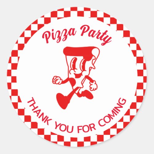 Pizza Party Round Sticker