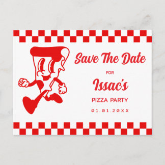 Pizza Party Save The Date Announcement Postcard