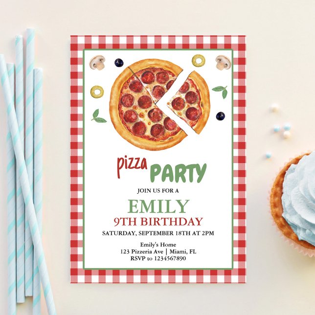 Pizza Party, Slice Of Fun Birthday Invitation (Creator Uploaded)
