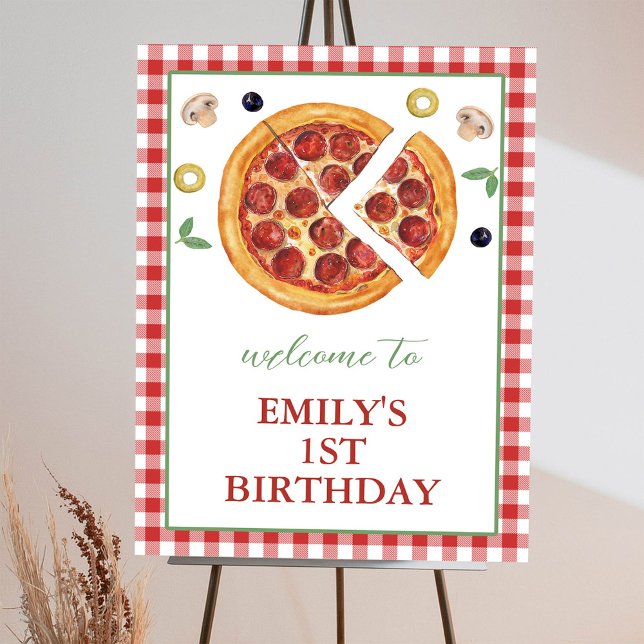 Pizza Party Slice Of Fun Birthday Welcome Sign (Creator Uploaded)