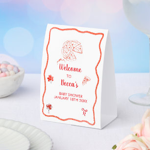 Pizza Party Special Delivery Italian Baby Shower Paper Table Tent