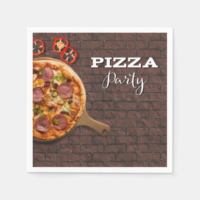 Pizza Party Supreme Napkins (Front)