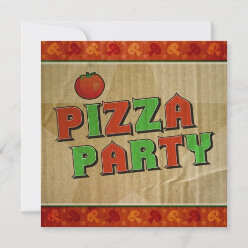 Pizza Party Takeout Box Celebration Invitation