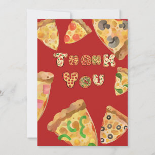 Pizza Party Thank You Card