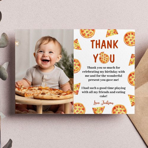 Pizza Party Thank You Card Birthday 