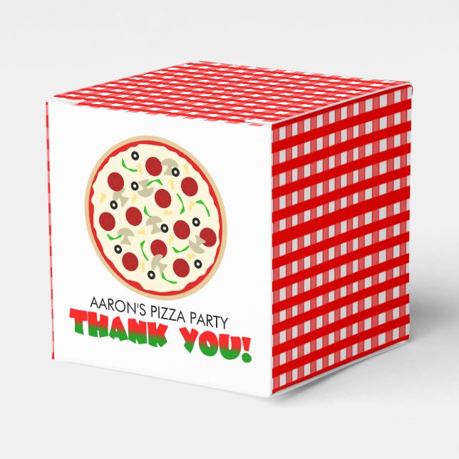 Pizza Party Thank You Favor Box (Front Side)