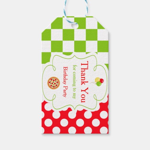 Pizza Party Thank You Gift Tag