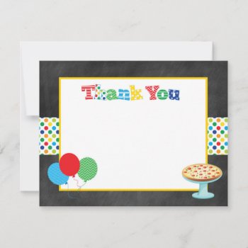 Pizza Party Thank You Note by modernmaryella at Zazzle
