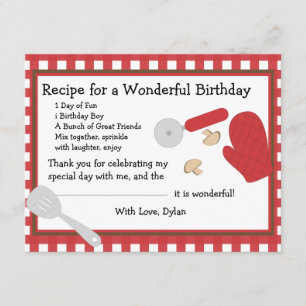 Pizza Party Thank You Note Card