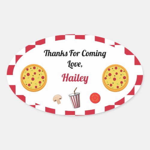 Pizza Party Thank You Sticker