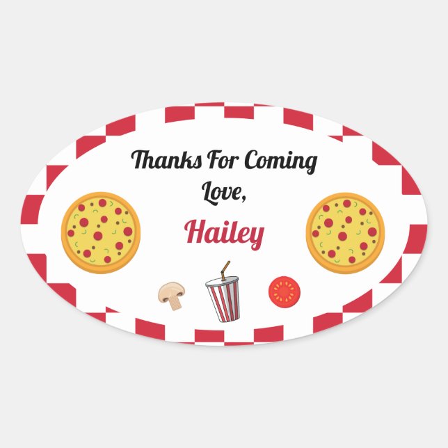 Pizza Party Thank You Sticker (Front)