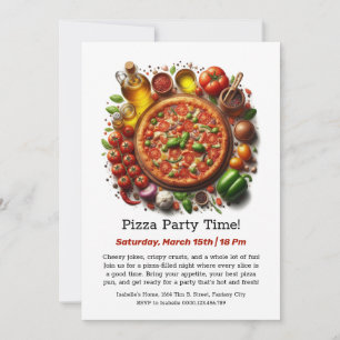 Pizza Party Time  A Slice of Fun Awaits Invitation