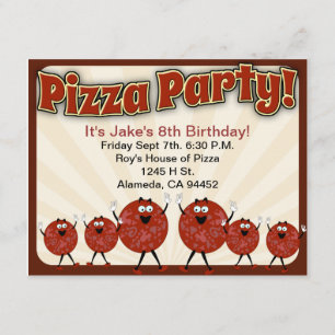 Pizza Party Time Invitation