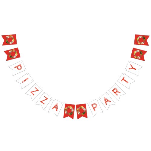 Pizza Party Toppings Italian Food Pizzeria Pie Bunting Flags