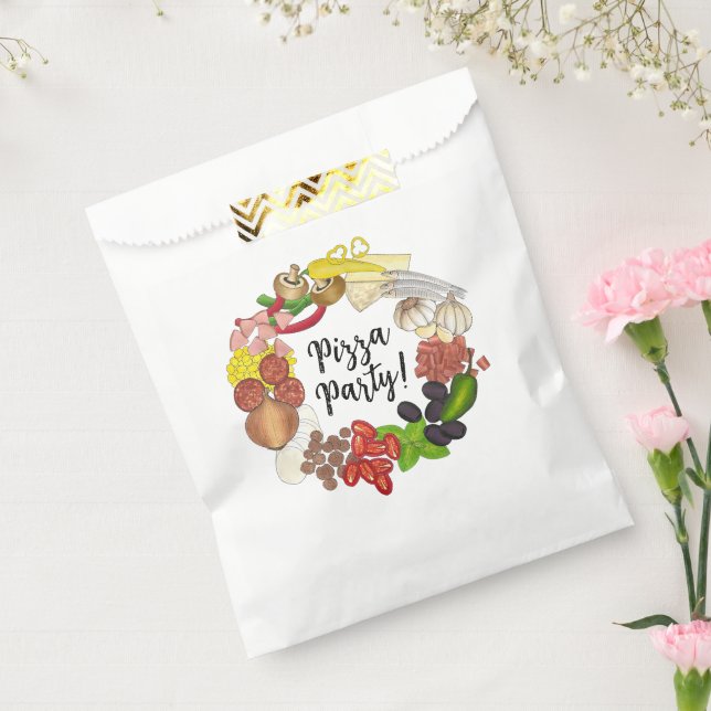 Pizza Party Toppings Italian Food Pizzeria Pie Favor Bag (Sealed)