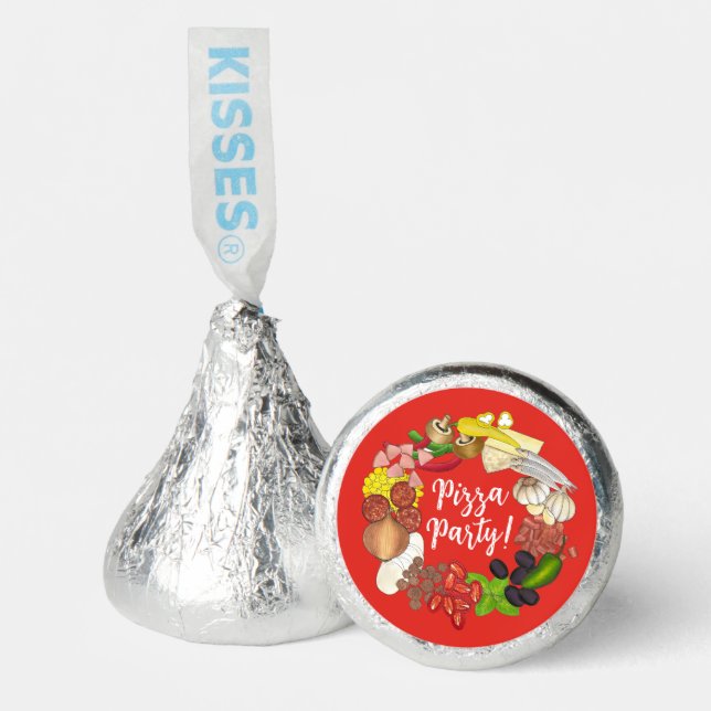Pizza Party Toppings Italian Food Pizzeria Pie Hershey®'s Kisses® (Front)