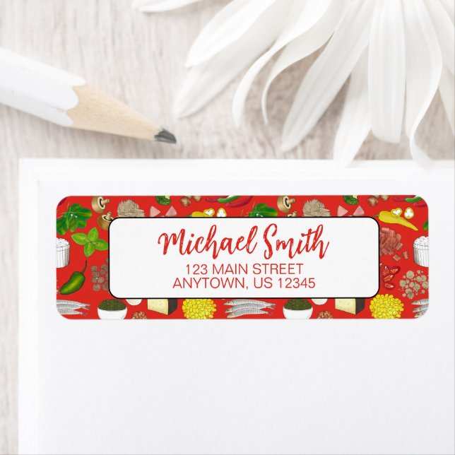 Pizza Party Toppings Italian Food Pizzeria Pie Label (Insitu)