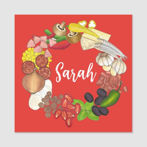 Pizza Party Toppings Italian Food Pizzeria Pie Name Tag