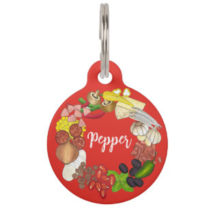 Pizza Party Toppings Italian Food Pizzeria Pie Pet ID Tag