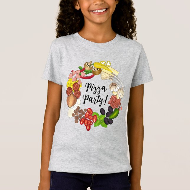 Pizza Party Toppings Italian Food Pizzeria Pie T-Shirt (Front)