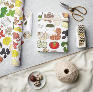 Pizza Party Toppings Italian Food Pizzeria Pie Wrapping Paper